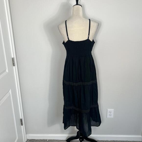 Jackpot Y2K Midi Dress Black Crochet Cottage Boho Granny Gypsy Fairy Size XL - Picture 4 of 6